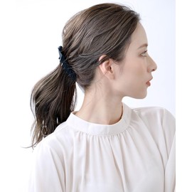 [ヴァンテーヌ] VINGTAINE シンプル バナナクリップ 2個 セット デイリー オフィス ヘアアクセサリー H-731-CCBK-SQBE サークルbk×スクエアbe