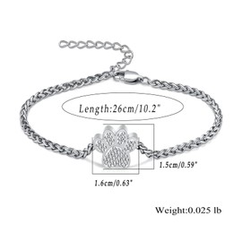 QGJNSGC Paw Urn Bracelet for Ashes Dog Cat Pet Paw Print Cremation Jewellery for Pet Ashes Animal Keepsake Memorial Charm Pendant Bracelet