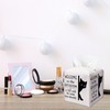 Black Cat Tissue Box Cover, Welcome to The Bathroom, Square