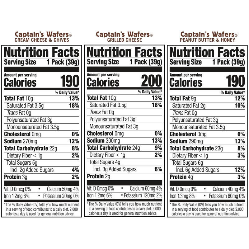 Lance Sandwich Crackers, Captain's Wafers, Variety Pack, 10 Individual Packs,