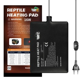 LUCKY HERP Heating Mat Terrarium 16 W, Reptile Terrarium Heating Adjustable for Aquarium Heating Pad, 20 x 30 cm Heating Pad with Temperature Control for Reptiles, Turtles, Snakes, Lizards, Geckos