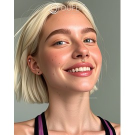 OUFER 16G Gold Conch Piercing Internal Thread Stainless Steel 316L Helix Earrings Clear CZ Cartilage Ear Piercing for Women 6/8 mm Tragus Earring Lip Stud, Stainless Steel, Cubic Zirconia