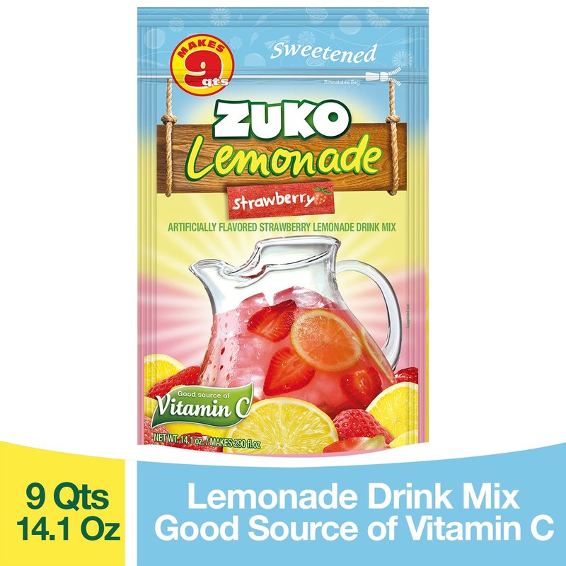 Zuko Strawberry Lemonade Instant Powder Drink | Family Pack |