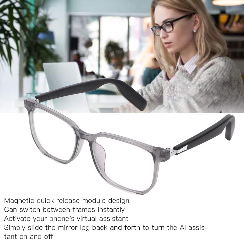 Smart Glasses, IP67 Waterproof Bluetooth Glasses, Blue Light Blocking Touch