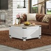 WLIVE Farmhouse Coffee Table, 31.5" Square Wood Center Table with