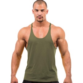 Iwearit Y-Back Muscle Tanktop XXL-Green Made in USA