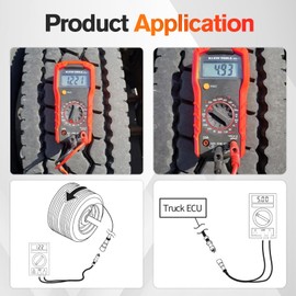 Cyleto ABS Diagnostic Multimeter Cable Adapter Trailer Diagnostic Tool with Storage Case, Multimeter Cable for Heavy Duty Semi Trucks and Semi Trailers Sensor Resistance Voltage Testing
