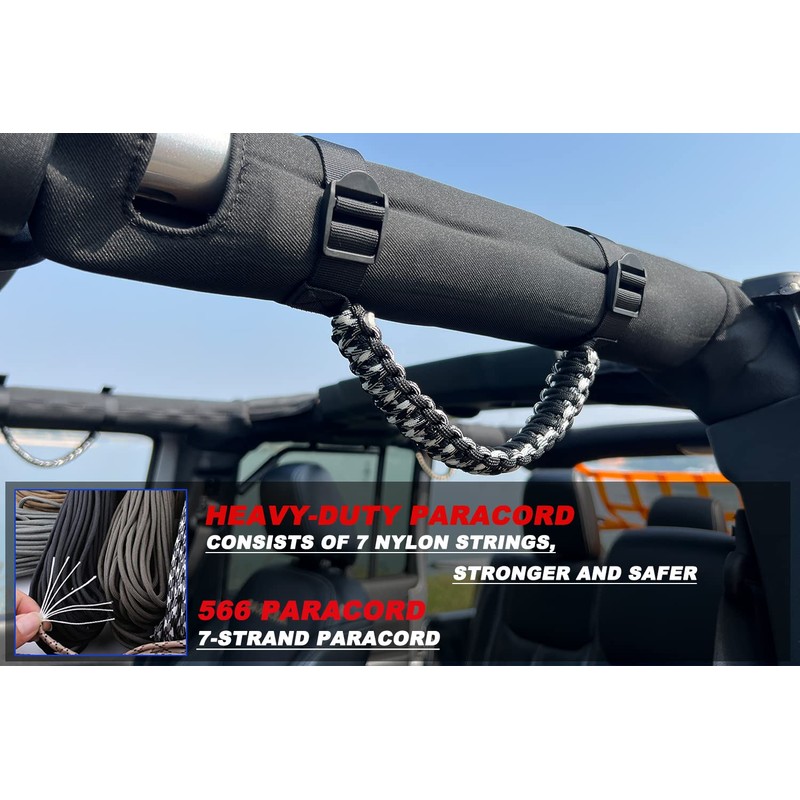 RDFUN Handles Grab for Jeep Wrangler,Roll Bar Grab Handles for