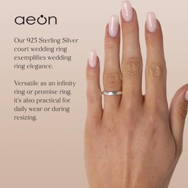 Aeon 925 Sterling Silver Court Wedding Ring – 3/5mm | Comfort Fit for Men & Women | Sizes J-Z | Premium Quality for Life's Special Moments