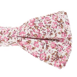 Liberty Bow Tie Old Pink and White – Men's Floral Bow Tie, Distressed Pink – Wedding Flower Room – Floral Theme Ceremony