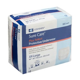 Sure Care Disposable Underwear Pull On with Tear Away Seams 2X-Large, 1560P, Plus Select, 48 Ct