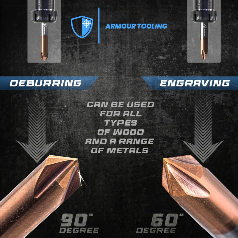ARMOUR TOOLING - 6mm CNC Router V Bit - 60˚