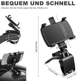 Chingcoo Handyhalterung Auto, 360 Grad Handyhalter Auto, Multifunktional Auto Armaturenbrett Handyhalter,Phone Holder car für 4 bis 7 Zoll Smartphone Halterung Auto.