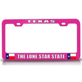 Custom Brother - Texas The Lone Star State Texas Flag Metal Car SUV Truck License Plate Frame Pn h40