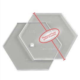 CAKESAFE 6.5 Inch Hexagon Acrylic Disk Set – 2-6.5” Clear ¼” Acrylic Buttercream Disks – Perfect Icing Tool to Smooth the Frosting on Your Cakes, Disk Size and Perimeter Border Engraved on Every Disk