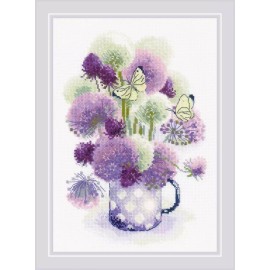 Riolis Counted Cross Stitch Kit Purple Allium R1974