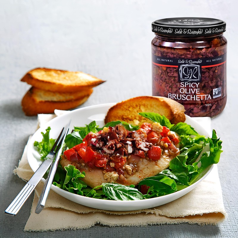 Spicy Olive Bruschetta - Kalamata Sandwich Spread with Peppers and