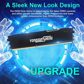 Yongxinsheng DDR3 32GB Kit (8GBx4) Desktop RAM 1600MHz PC3-12800 UDIMM Non-ECC Unbuffered 1.5V 2Rx8 Dual Rank 240 Pin CL11 PC Computer Memory Upgrade Module (Black)