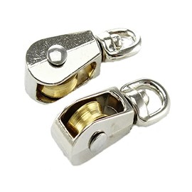 2 Pulleys / Block Cable Pulley with Brass Wheel and Swivel 60 x 24 mm