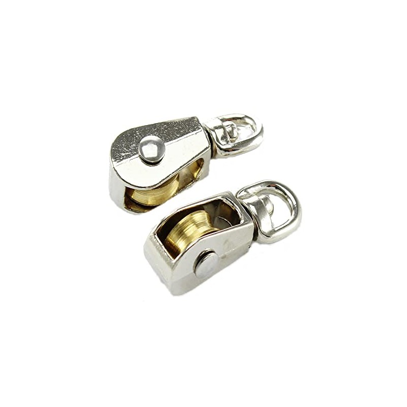 2 Pulleys / Block Cable Pulley with Brass Wheel and