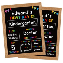 PETCEE My First Day and Last Day of School Chalkboard Sign,9"x12" First Day of School Chalkboard Sign Photo Prop Double Sided Back to School Board for Kids,Girls & Boys