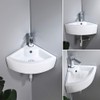 Small Corner Wall Mount Bathroom Sink and Faucet Combo -