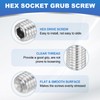 PATIKIL 100 Pcs Hex Socket Grub Screw, M6x4mm Flat Point