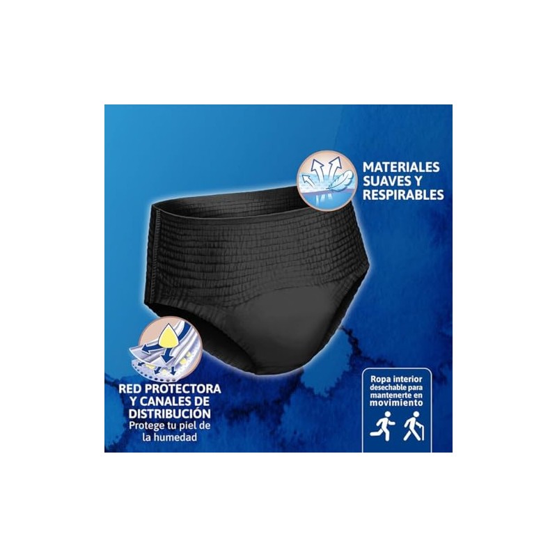 TENA Pants Discret Negro Talla M, Ropa interior desechable, 13