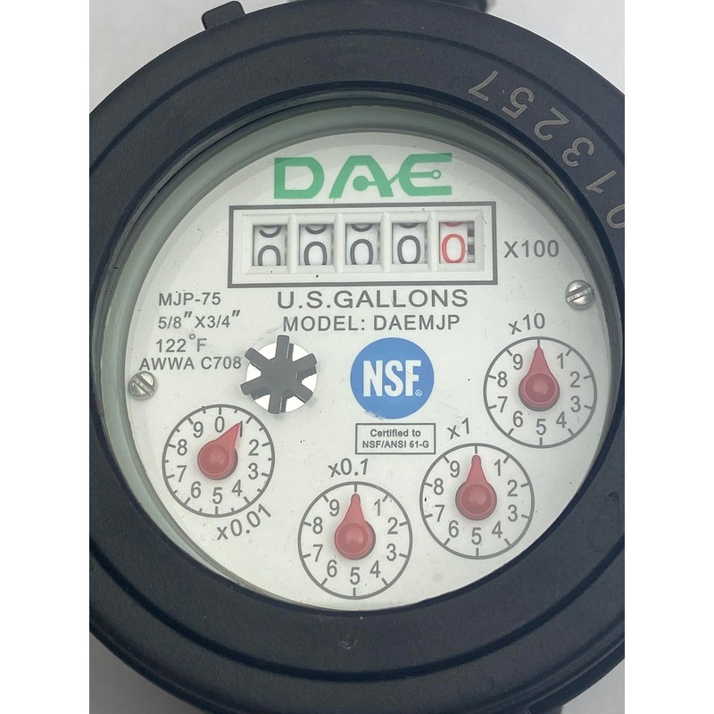 DAE MJP-75 NSF61 Non Lead Potable Plastic Water Meter, 3/4"