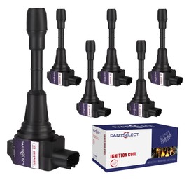 Partselect UF617 Ignition Coil Pack Replacement for Nissan 370Z V6 3.7L Ignition Coils for Infiniti M56 Q70L Q70 G37 M37 Q40 Q50 Q60 QX50 QX70 3.7L 22448-EY00A 5C1788 AIC-2809B IGC0078, Set of 6