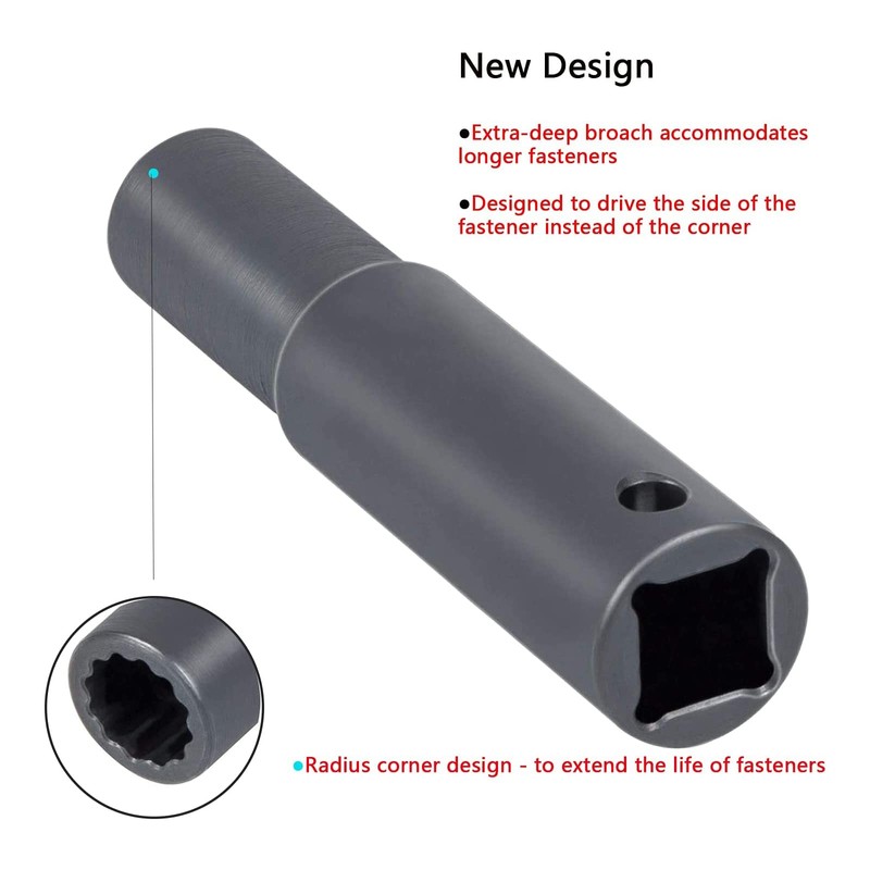 YMT 12MM 12PT 1/2 Inch Drive Extra Deep Socket Heavy