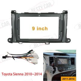 Fits for Toyota Sienna XL30 2010-2014 Car Radio Stereo Fascia Frame Double DIN 9 inch Dash Installation Mounting Kit