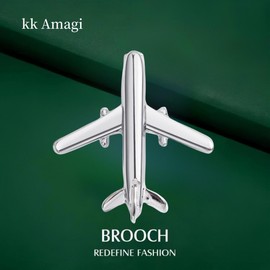 Small Silvery Aircraft Brooch Pins for Men and Women Lapel Brooch Backpack Shirt Bag Accessories Collar Badge(Silvery)