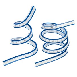 QUARKZMAN 12/24 Inch 30/60 cm Flexible Curve Ruler for Drawing, Sewing, Engineering, Pack of 2, Blue