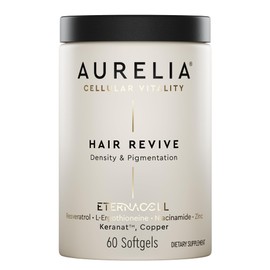 AURELIA Hair Revive | Advanced Cellular Anti-Aging Supplement | Support Hair Growth & Fuller, Healthier Hair | with Zinc, Resveratrol, Niacinamide, Ergothioneine, Keranat & Cooper