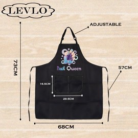 LEVLO Nail Artist Gift Nail Queen Waterproof Adjustable Apron Nail Tech Nailist Thank You Birthday Christmas Gift(Nail Queen)