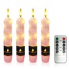 6.5 Inch Short Flameless Taper 4 Pack Pink Handmade Real