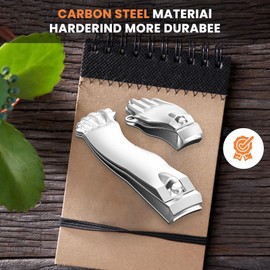 Yamobi Nail Clippers Set, Silver, Funny Foot and Hand Shaped Nail Clippers, Practical Gift Idea for Christmas, Father's Day and More