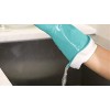 Casabella Large Aqua Cleaning Gloves with Double Cuff Flocked Cotton
