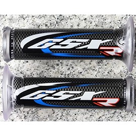 i5 Blue/Carbon Gel Logo Hand Grips for Suzuki GSX250 GSX250R GSXR600 GSXR750 GSXR1000 GSX 250 250R GSXR 600 750 1000