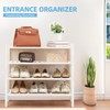 Buymoth 4 Tier Bamboo Shoe Rack Storage Organizer for Closet,