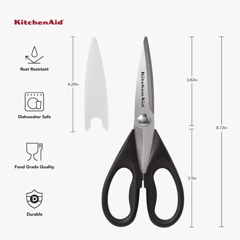 KitchenAid All Purpose Kitchen Shears with Protective Sheath Durable Stainless
