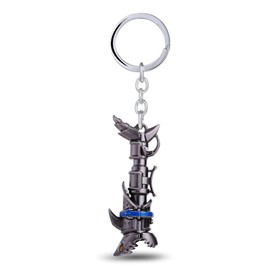guodong League of Legends Jinx Cannon Lol Metal Key Ring for Gift Keychain Jewelry for Car, grey, One size