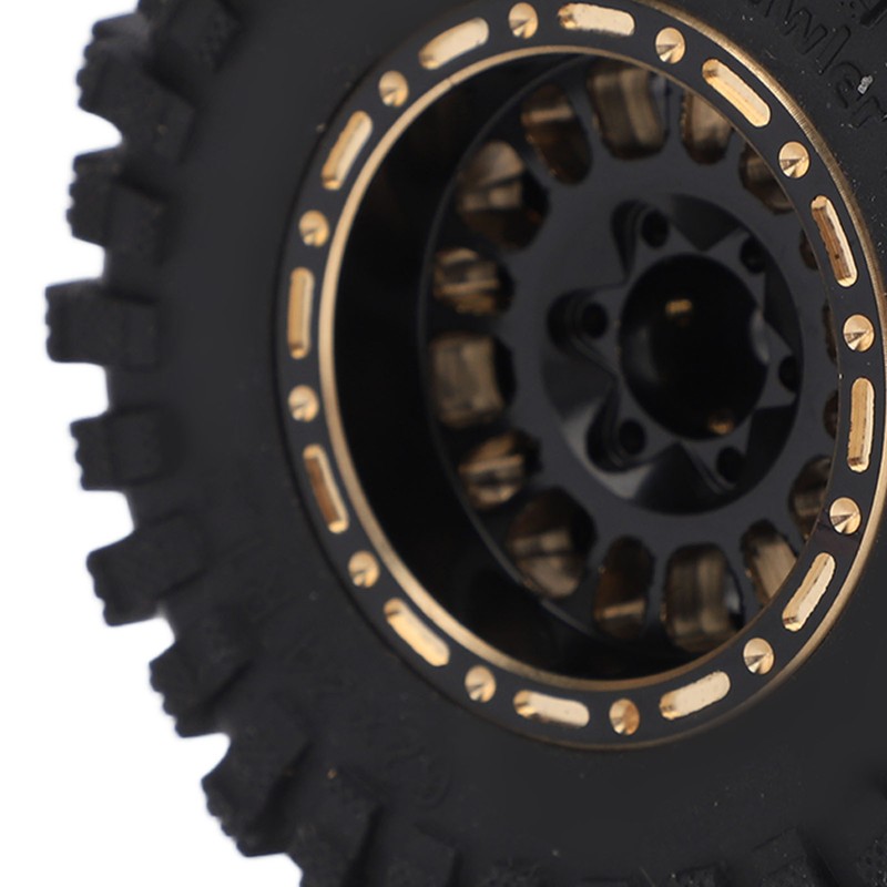 4Pcs Brass Wheel Tire Set 1.2in Hub Replacement for Traxxas