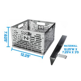 SnS Grills Slow ‘N Sear® Stainless Steel Charcoal Basket and Water Wall - V-Shaped Water Pan for Fuel Efficiency, Temperature Control & Moisture - Fits Oklahoma Joe & Other Offset Smokers