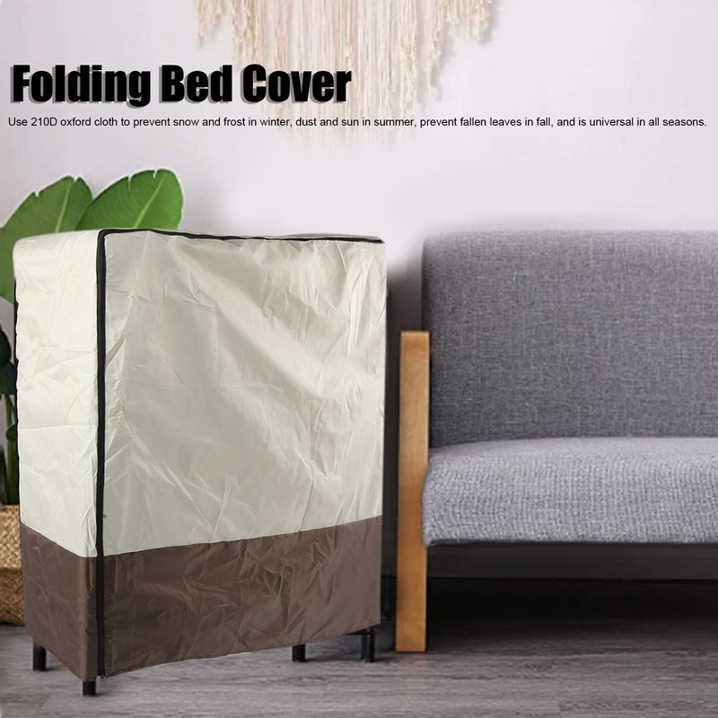 Folding Bed Cover Dustproof Waterproof Rollaway Bed Protective Cover for