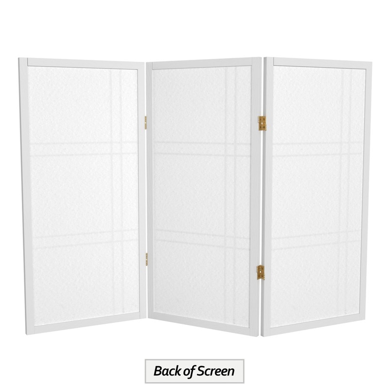 3 ft. Short Double Cross Shoji Screen - White -