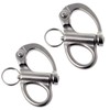 Pair of Stainless Steel 316 Fixed Snap Shackle，Quick Release Fixed