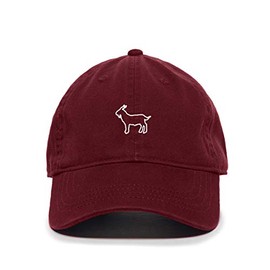 Tech Design Goat Baseball Cap Embroidered Cotton Adjustable Dad Hat Burgundy