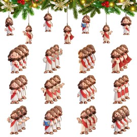 36pcs Religious Christmas Tree Ornaments, 12 Unique Designs, Ideal for Holiday Home Decor
